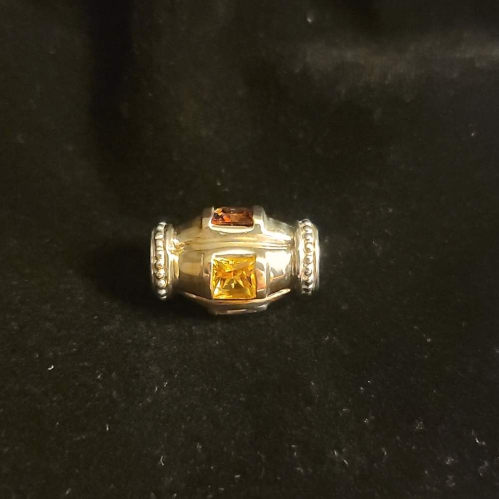 Sterling silver multi gem barrel slide pendant
